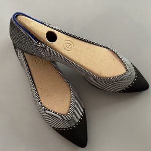 Rothy’s the point gray mist cap toe sophisticated flats NWT no box 6.5